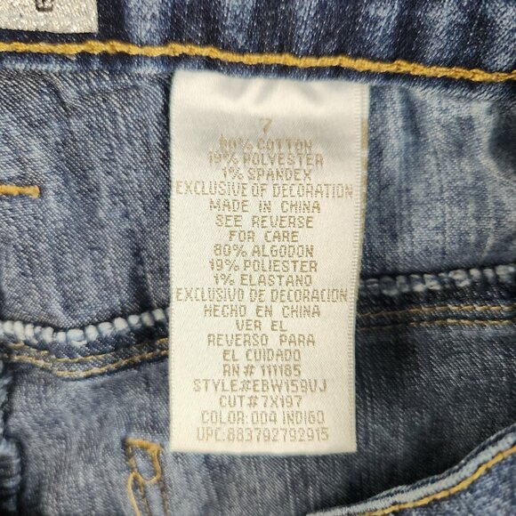 Y2K Baby Phat Jeans Women's/Jr's 7 Mid Rise Capri Cuffed Stretch Blue VTG Denim - Picture 9 of 11